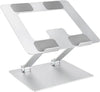 Ergonomic Foldable Laptop Stand, Adjustable Riser, Fits Laptops up to 17.3 Inches, 10" x 8.7" x 6", Silver Finish, Ideal for Des